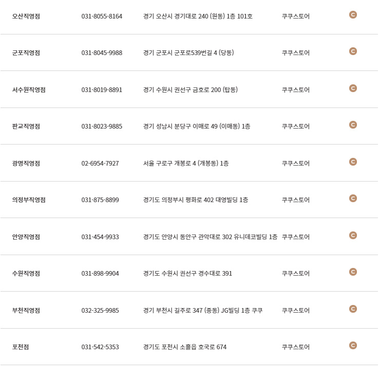 쿠쿠 서비스센터 전화번호 (압력밥솥,정수기,공기청정기,무선청소기,인덕션,음식물 처리기,고무패킹) 5