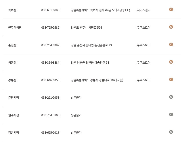 쿠쿠 서비스센터 전화번호 (압력밥솥,정수기,공기청정기,무선청소기,인덕션,음식물 처리기,고무패킹) 9